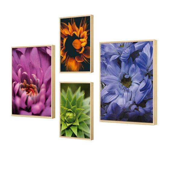 Imagem de Kit 4 Quadros Flores Paisagem Natureza Cozinha 20x30/30x40