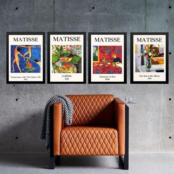 Imagem de Kit 4 Quadros Vintage Posters Matisse 24X18Cm