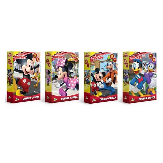 Imagem de Kit 4 Quebra- CabeÃas  60 PeÃas - Turma do Mickey - Toyste