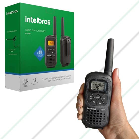 Imagem de Kit 4 Rádios Comunicador Intelbras RC4002 UHF Com Display Luminoso