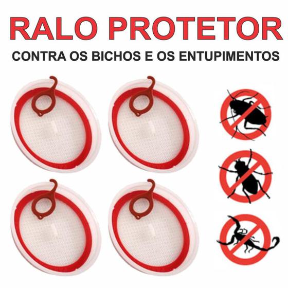 Imagem de Kit 4 Ralos Protetor Anti Insetos Dengue Barata 10cm Paramax