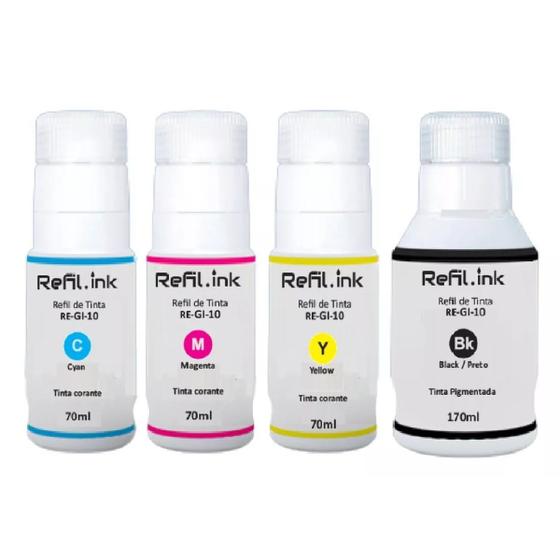 Imagem de Kit 4 Refil de Tinta REFIL-INK Impressora Canon GI-10