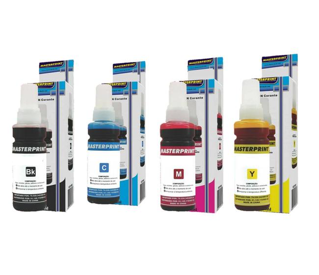 KIT 4 REFIL DE TINTA T664 Tinta Para Impressora L395 L355 L120 L220 L380 Masterprint Menor preço em KIT 4 REFIL DE TINTA T664 Tinta Para Impressora L395 L355 L120 L220 L380 Masterprint