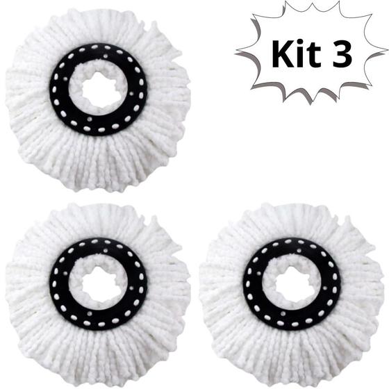 Imagem de Kit 4 Refil MOP 360 Giratório Lavável Reutilizável Microfibra Florinda Escolha a Quantidade no Carrinho