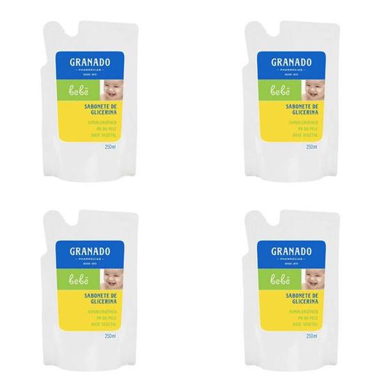 Kit - 4 Refis de Sabonete Líquido Bebê Tradicional 250ml - Granado Menor preço em Kit - 4 Refis de Sabonete Líquido Bebê Tradicional 250ml - Granado