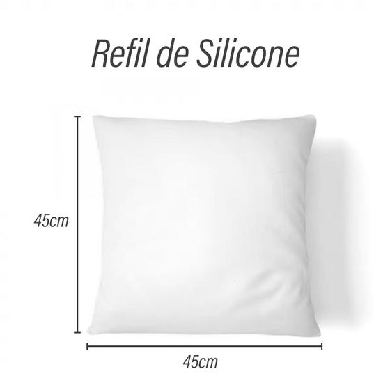 Imagem de Kit 4 Refis Enchimento SILICONE Branco Para Almofadas 45x45cm