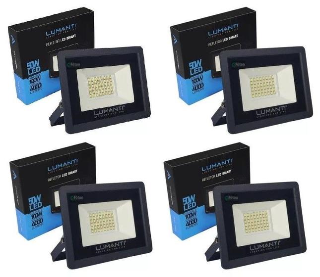 Imagem de Kit 4 Refletores LED retangular IP65 50W 5500k LUMANTI