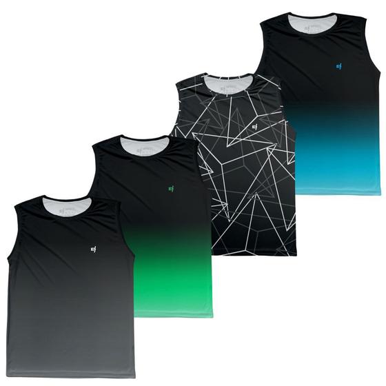 Imagem de Kit 4 Regata Masculina Academia Pro Fit Estampada Camiseta Musculacao Corrida Fitness Funcional