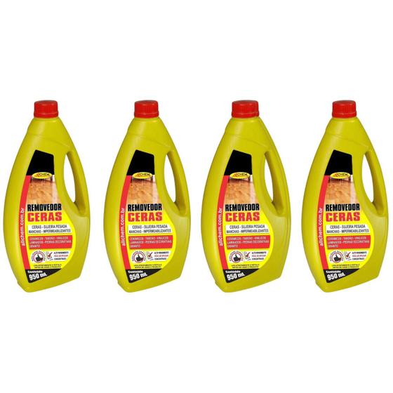 Imagem de Kit 4 Removedor De Cera Ação Rapida Profissional 950ml Allchem