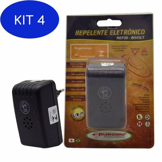 Kit 4 Repelente Eletronico Para Insetos Morcegos Ratos - Fazendeiro ...