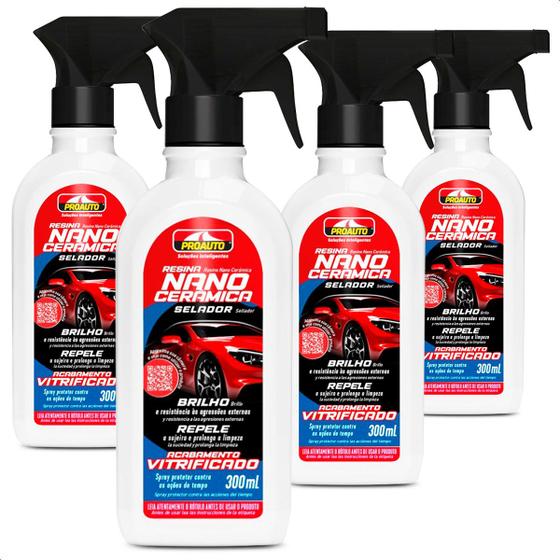 Imagem de Kit 4 Resinas Nano Ceramica Selador Proauto 300ml