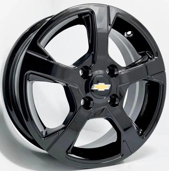 Imagem de Kit 4 Rodas Aro 15 4x100 Onix ltz Prisma Black Piano Scorro 