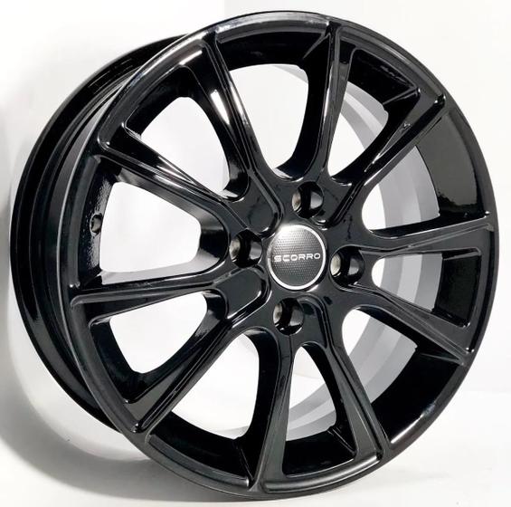 Imagem de Kit 4 Rodas Aro 15 4x108 Ford Ka Eco Fiesta Black Scorro S220