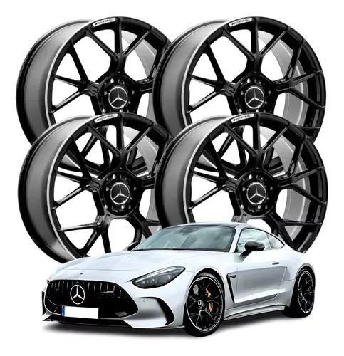 Imagem de kit 4 Rodas aro 18 Mercedes AMG GT Preta Brilhante