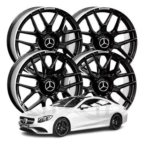 Imagem de kit 4 Rodas aro 19 Mercedes 5x112 S63 C63 Preta Brilhante