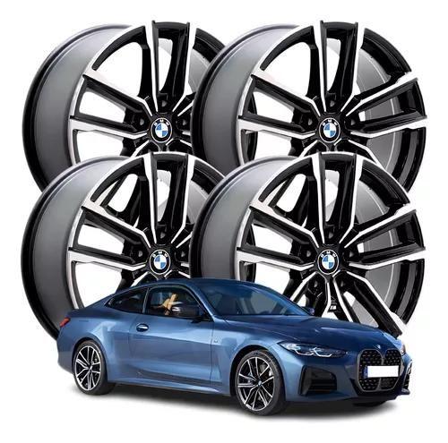 Imagem de kit 4 Rodas aro 20 BMW 440i Preta diamantada 