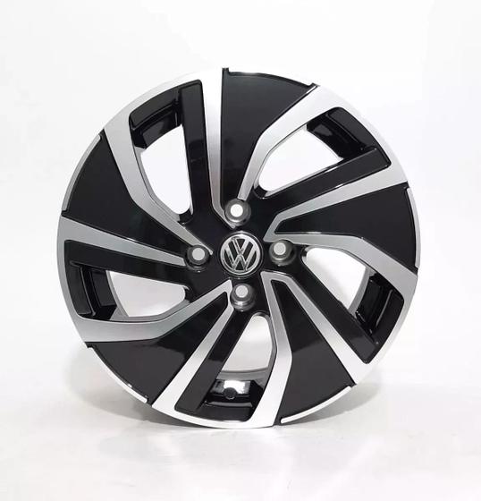 Imagem de Kit 4 Rodas VW Gol Up Voyage Aro 15 4x100 S44 Preto diamantado