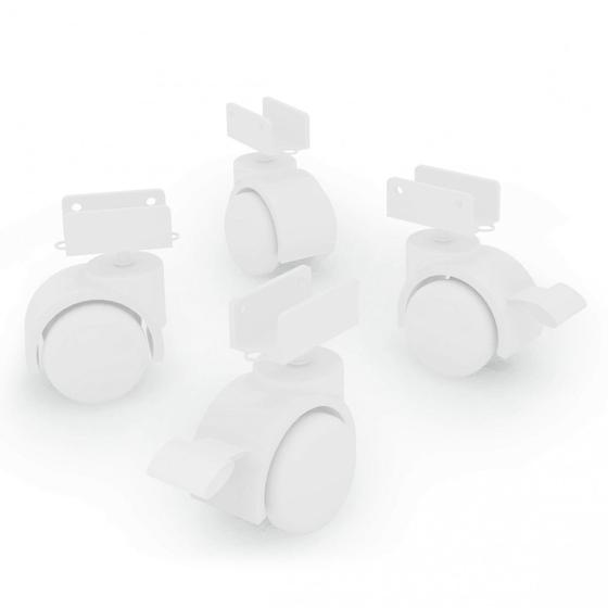 Kit 4 Rodízio para Berço Qmovi Branco Menor preço em Kit 4 Rodízio para Berço Qmovi Branco