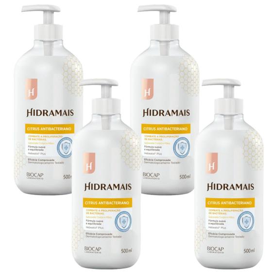 Imagem de kIT 4 Sabonete Gel Citrus Antibacteriano 500 ml Hidramais