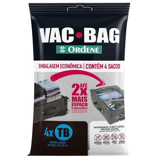 Imagem de Kit 4 Saco À Vácuo Reutilizável Para Viagem Mala Bolsa Mochila