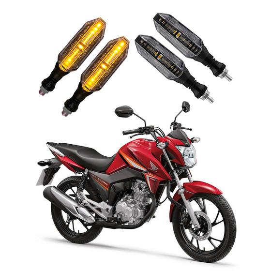 Imagem de KIT 4 Seta Esportiva Pisca de Led Modelo P26 Para Moto CG 160 SE 2010 2011 2012 2013 2014 2015