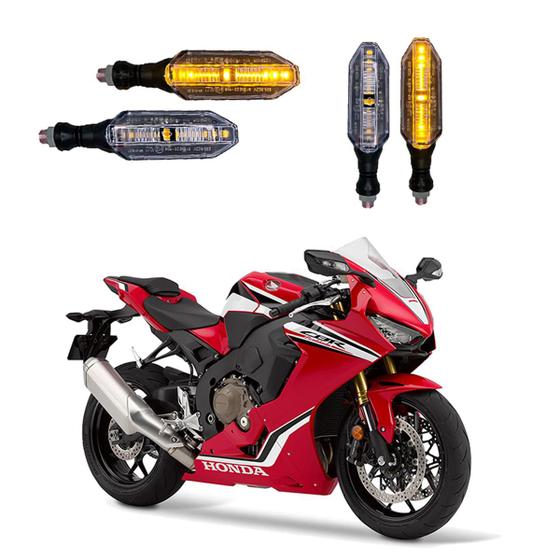 Imagem de KIT 4 Seta Esportiva Pisca de Led Modelo P26 para Moto Honda CBR 1000 FIREBLADE Ano 2010 2011 2012 2013 2014 2015