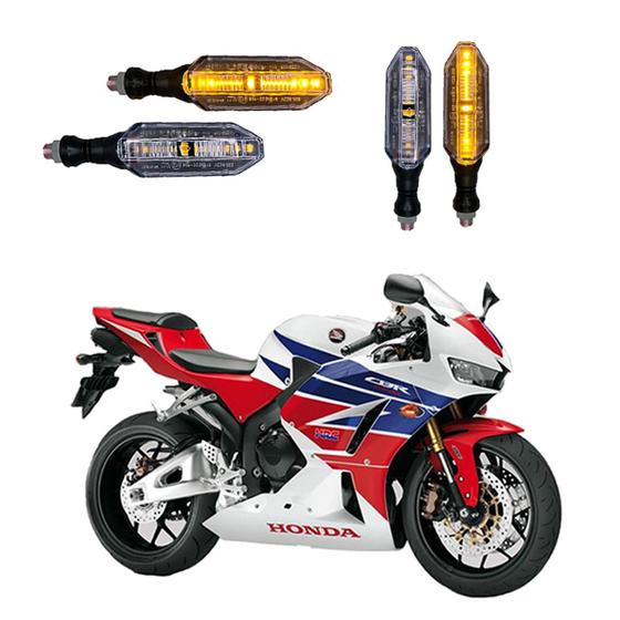 Imagem de KIT 4 Seta Esportiva Pisca de Led Modelo P26 para Moto Honda CBR 600RR Ano 2004 2005 2006 2007 2008 2009