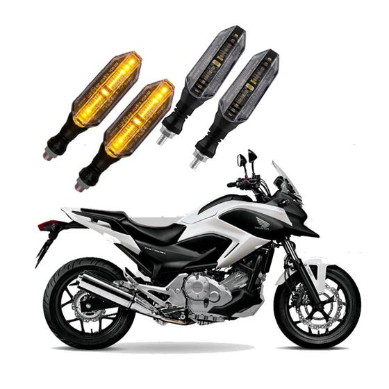 Imagem de KIT 4 Seta Esportiva Pisca de Led Modelo P26 Para Moto Honda NC 700X ABS 2010 2011 2012 2013 2014 2015