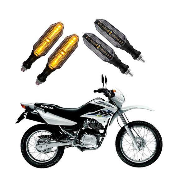 Imagem de KIT 4 Seta Esportiva Pisca de Led Modelo P26 Para Moto Honda NXR 125 BROS KS Ano 2004 2005 2006 2007 2008 2009