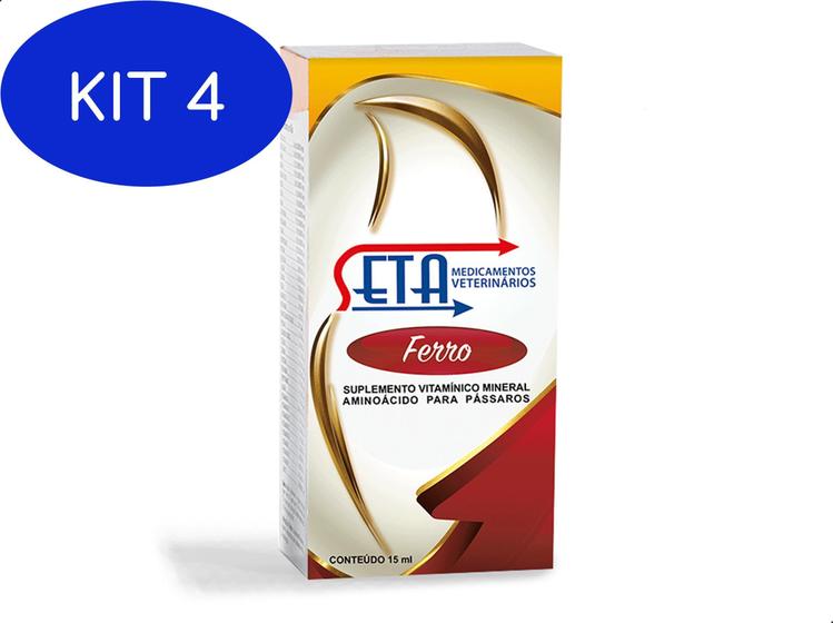 Kit 4 Seta Ferro Suplemento Energia Vitaminico Para Aves 15Ml ...