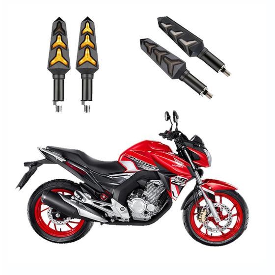 KIT 4 Seta Sequencial Pisca de Led Estrela Modelo P09S Moto CB 250 ...