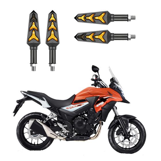 Imagem de KIT 4 Seta Sequencial Pisca de Led Estrela Modelo P09S Moto CB 500X Ano 2010 2011 2012 2013 2014 2015