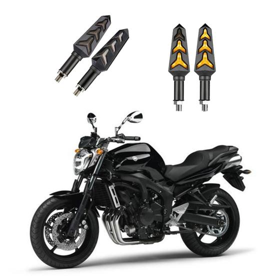 Imagem de KIT 4 Seta Sequencial Pisca de Led Estrela Modelo P09S Moto FZ6 N Ano 2016 2017 2018201920202021