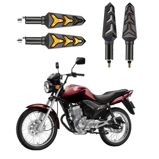 Imagem de KIT 4 Seta Sequencial Pisca de Led Universal Estrela Modelo P09S Moto CG 150 FAN 2016 2017 2018201920202021