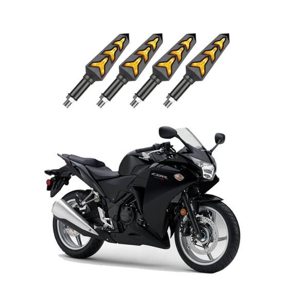 Imagem de KIT 4 Seta Sequencial Pisca de Led Universal Modelo P09S Estrela Moto CBR 250R Ano 2016 2017 2018201920202021