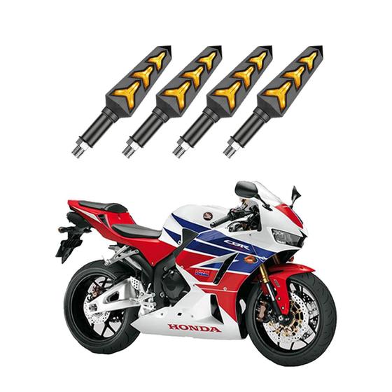 Imagem de KIT 4 Seta Sequencial Pisca de Led Universal Modelo P09S Estrela Moto CBR 600RR Ano 2016 2017 2018201920202021