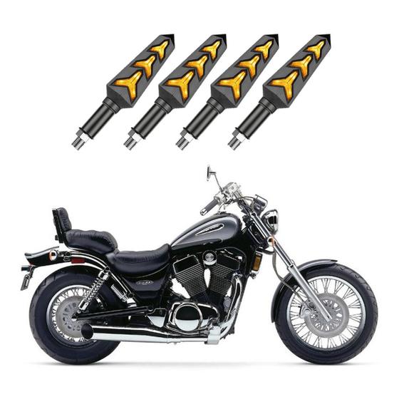 Imagem de KIT 4 Seta Sequencial Pisca de Led Universal Modelo P09S Estrela Moto INTRUDER VS 1400 2010 2011 2010 2013 2014 2015