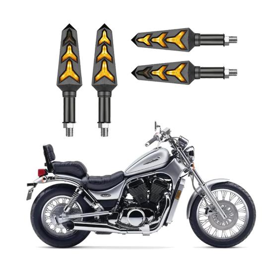 Imagem de KIT 4 Seta Sequencial Pisca de Led Universal Modelo P09S Estrela Moto INTRUDER VS 800 Ano 2004 2005 2006 2007 2008 2009