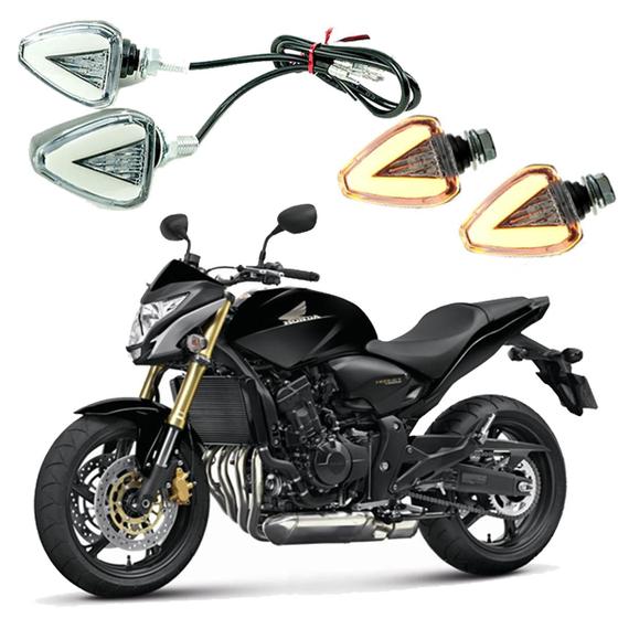 Imagem de KIT 4 Setas Esportiva Pisca de Led Modelo P07 para Moto Honda CB 600F 2010 2011 2012 2013 2014 2015