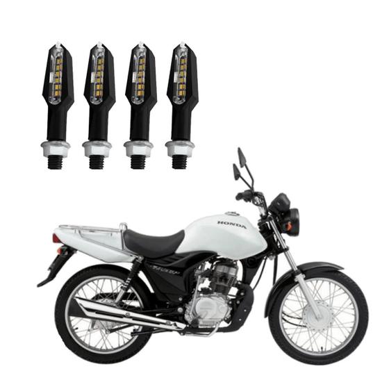 Imagem de KIT 4 Setas Esportiva Pisca de Led Modelo P29 Para Moto Honda CG 125 CARGO 2010 2011 2012 2013 2014 2015