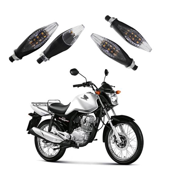 Imagem de KIT 4 Setas Esportiva Pisca de Led Modelo P30 Para Moto Honda CG 150 CARGO 2004 2005 2006 2007 2008 2009