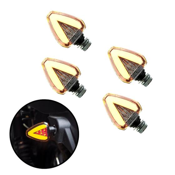 Imagem de Kit 4 Setas Esportiva Pisca LED Modelo P07 Universal Motos