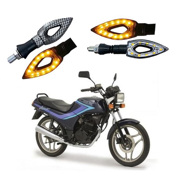 Imagem de Kit 4 Setas Esportivas Led P01C Carbono Flecha vazado Moto CBX 150 Ano 2004 2005 2006 2007 2008 2009