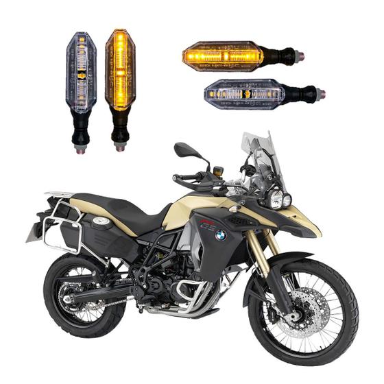 Imagem de KIT 4 Setas Esportivas Pisca de Led Modelo P26 Para Moto BMW F 800 ADVENTURE Ano 2004 2005 2006 2007 2008 2009