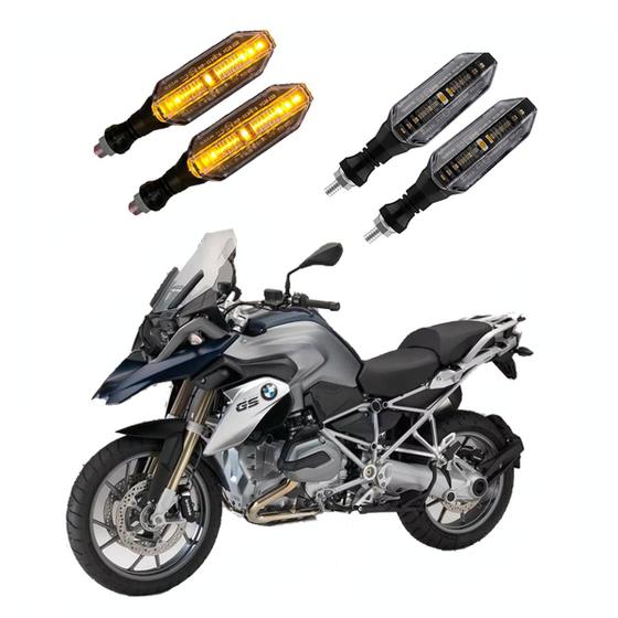 Imagem de KIT 4 Setas Esportivas Pisca de Led Modelo P26 Para Moto BMW R 1200 GS SPORT Ano 2010 2011 2012 2013 2014 2015