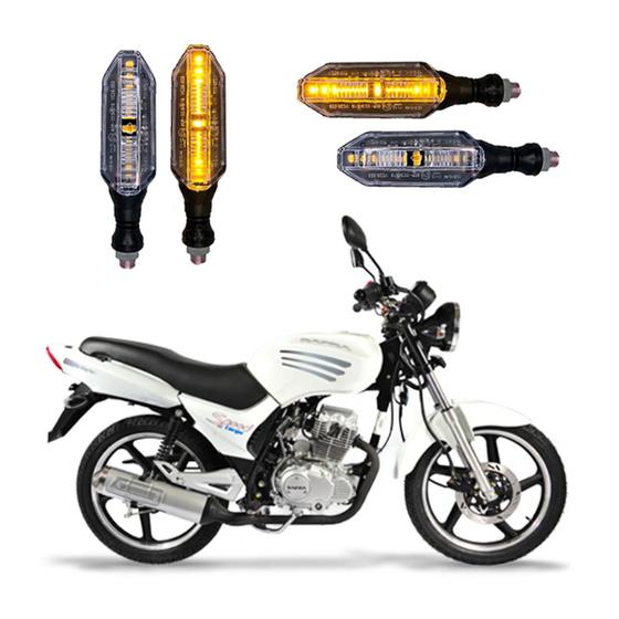 Imagem de KIT 4 Setas Esportivas Pisca de Led Modelo P26 Para Moto DAFRA SPEED CARGO Ano 2016 2017 2018201920202021