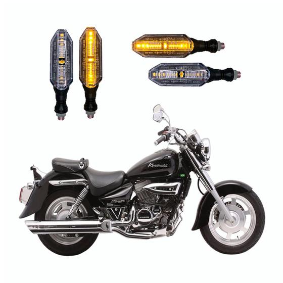 Imagem de KIT 4 Setas Esportivas Pisca de Led Modelo P26 Para Moto KASINSKI MIRAGE GV 250 Ano 2016 2017 2018201920202021