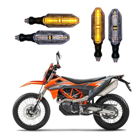 Imagem de KIT 4 Setas Esportivas Pisca de Led Modelo P26 Para Moto KTM 690 ENDURO R Ano 2016 2017 2018201920202021
