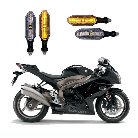 Imagem de KIT 4 Setas Esportivas Pisca de Led Modelo P26 Para Moto SUZUKI GSX R 1000 Ano 2010 2011 2012 2013 2014 2015