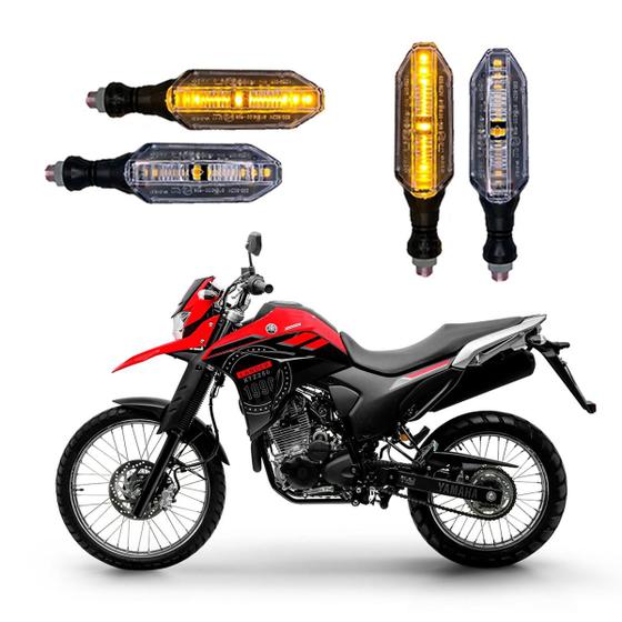 Imagem de KIT 4 Setas Esportivas Pisca de Led Modelo P26 Para Moto XTZ 250 LANDER Ano 2004 2005 2006 2007 2008 2009